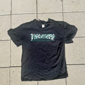 Black Thrasher floral graphic tee
